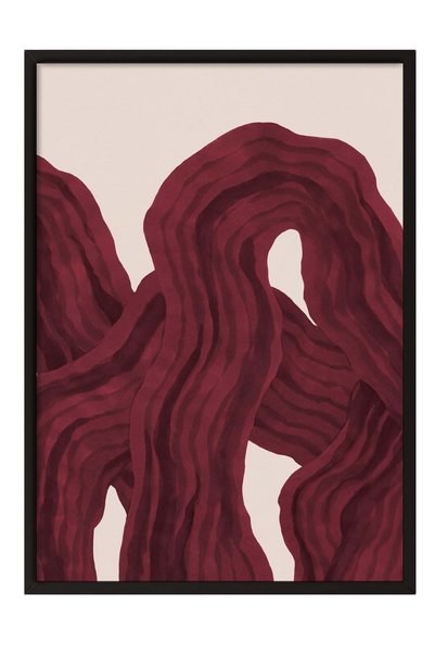 Postifull Soyut Dalgalı Formlar Poster – Siyah Çerçeveli Tablo NO:160499