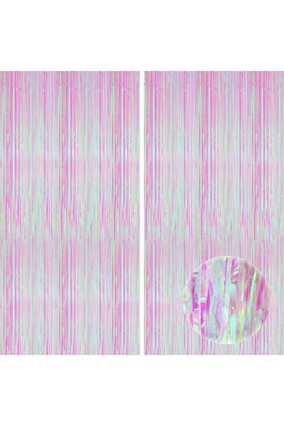 KATCHON XtraLarge Blue Foil Fringe Curtain - 3.2x8 Feet, Pack of 2 | Water St...