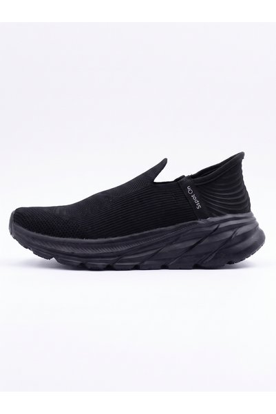 Generic Brand SSPOT ON Men's Capper Ultra-Lightweight Breathable Mesh Slip-On Walking Shoes, All-Black Cushioned Sneakers