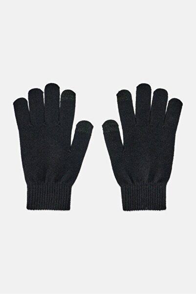 CAMAİEU Men Textured Gloves, Black