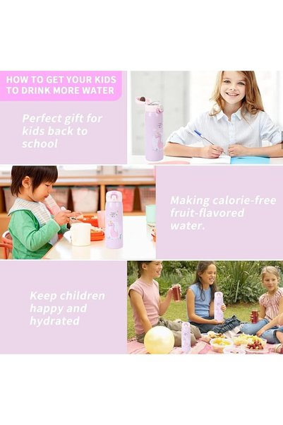 SWIUKPHE 350ml Kids Stainless Steel Water Bottle, Leak Proof Insulated, Reusable Metal Bottle, Keeps 12 Hours