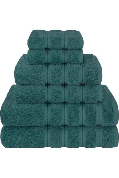 American Soft Linen Luxury 6 Piece Towel Set, 2 Bath Towels 2 Hand Towels 2 W...