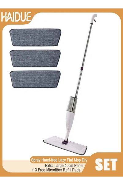 Haidue Spray Hand-free Lazy Flat Mop Dry & Wet Dual-use 360° Rotation Extra L...