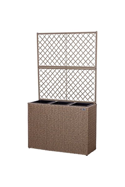 STILISTA Flower pot with 3 compartments and trellis, cream