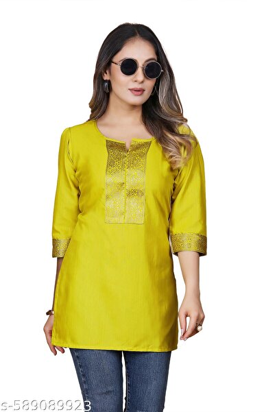 Generic Brand Short Kurti with Embroidery