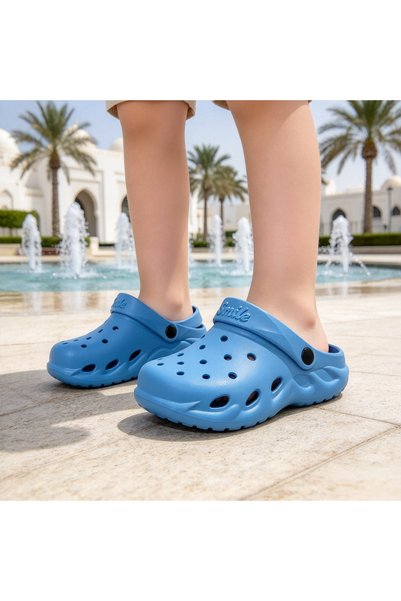 WUXIAO MALL أحذية كلوغز مطبوعة بتصميم ابتسامة الأطفال، صنادل بفتحات تسمح بالت...