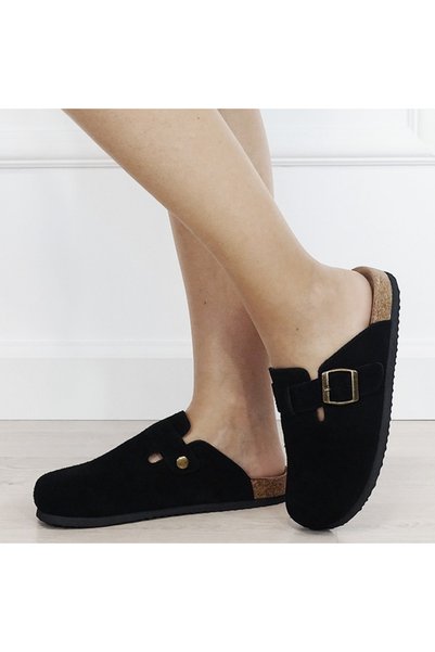 SOFILINE Saboti din piele neagră cu accesoriu B-2834 03