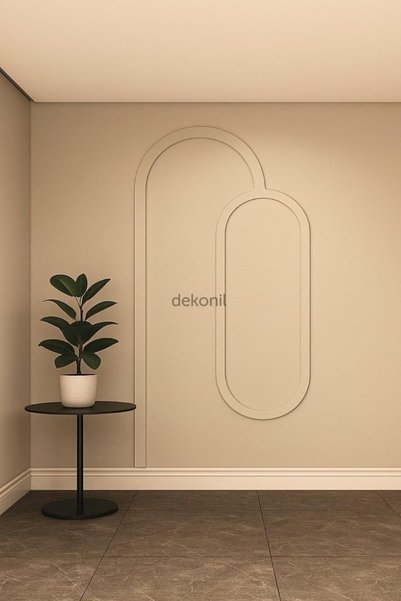 Dekonil Seren Dekoratif Boyanabilir MDF Oval Duvar Paneli Seti 127*248 cm