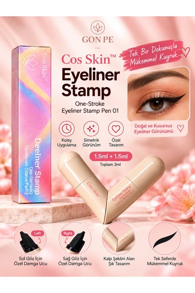 Genel Markalar Cos Skin Eyeliner Damgası Kuyruk Kalp Tasarımlı Sağ Sol Göz İç...