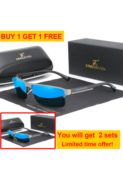 Choice نظارة شمسية KINGSEVEN زرقاء اللون للرجال مستقطبة بتصميم نظارات شمسية ل...