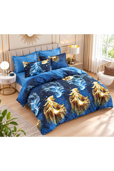 celhome Finet bedding, 6 pieces, fitted Stretchy 180x200 cm, duvet cover 200x...