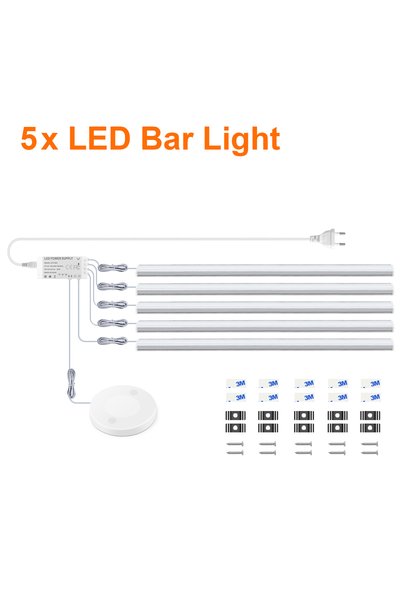 Choice EU Standard Plug 50CM Per LED Warm White 5PCS 1-6Pcs Kitchen LED Under...