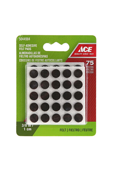 ACE Round Self-Adhesive Protective Felt Pads (0.95 cm, Brown)