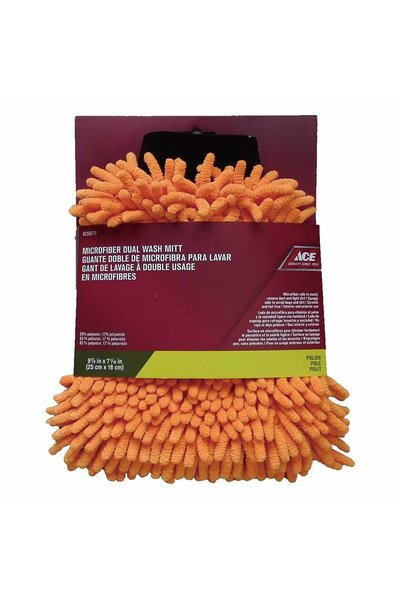 ACE Microfiber Dual Wash Mitt (25 x 18 cm, Orange)