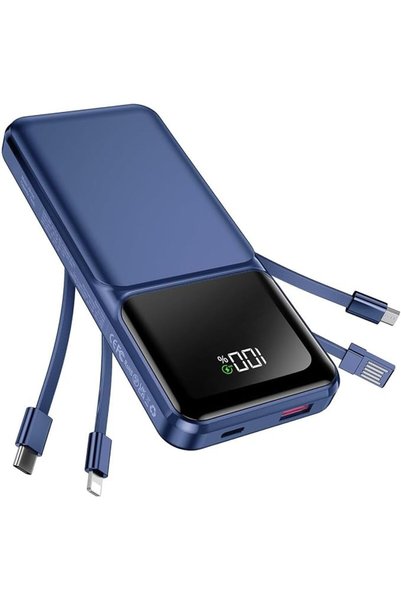 PDBEST بنك طاقة بسعة 20000 مللي أمبير مع كابل مدمج، شحن سريع USB-C بقوة 22.5 واط