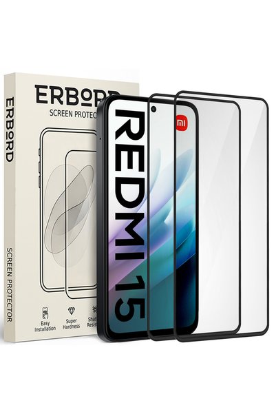 ERBORD 2x Sticlă securizată pentru Xiaomi Redmi 15 5G / 4G, 3D integrală, aco...