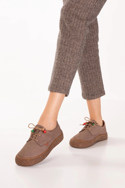 Gondol Pantofi casual de damă din piele naturală usl.2327 Mink Nubuck