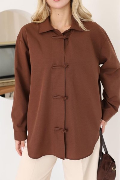 MODA قميص نسائي صيني أنيق وعصري مناسب للملابس الإسلامية، مناسب للاستخدام اليومي