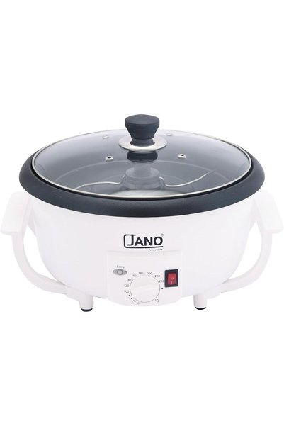 JANO Electric Coffee Roaster with Glass Lid, Non-stick, White 90653, Two-year