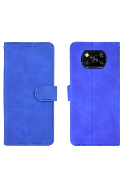 OEM Θήκη Πορτοφόλι με Βάση Στήριξης Retro για Xiaomi Poco X3 NFC - Μπλε