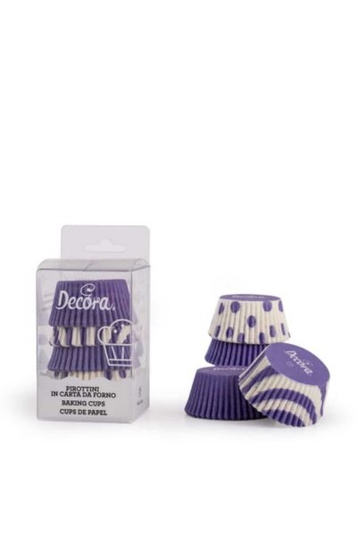 DECORA Hârtii de copt pentru brioșe PURPLE FANTASY 50x32 mm 75 buc.