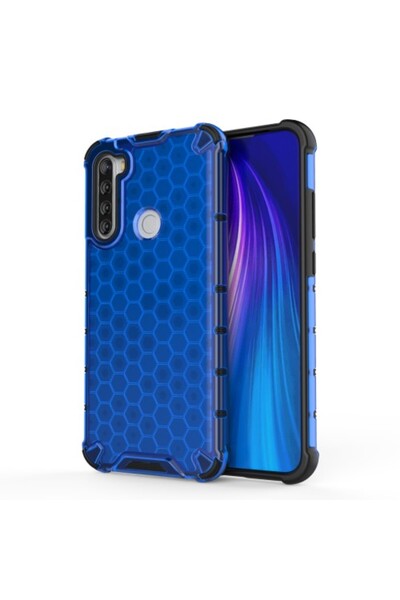 OEM Υβριδική Θήκη Xiaomi Redmi Note 8T με Σχέδιο Κυψέλης, Μπλε – Σιλικόνη και...