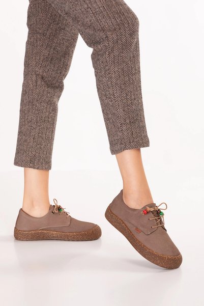 Gondol Pantofi casual de damă din piele naturală usl.2327 Mink Nubuck