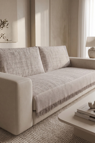 tropikal home Koltuk Örtüsü Koltuk Şalı Pamuklu Kaymaz Yumuşak Yıkanabilir 3’...