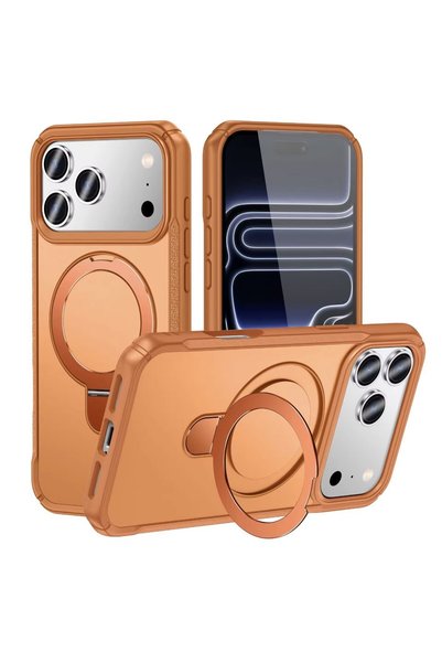 OEM Husă compatibilă cu iPhone 17 Pro, MagSafe, Inel rotativ de suport, Prote...