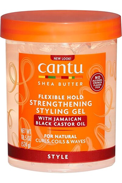 Cantu جل تصفيف الشعر بقوة تثبيت قصوى مع زيت الخروع الجامايكي الأسود 524 مل