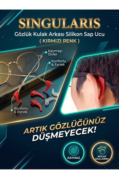 Singularis Kulak Arkası Silikon Gözlük Sap Ucu Kaymaz/kaydırmaz Gözlük Aparatı
