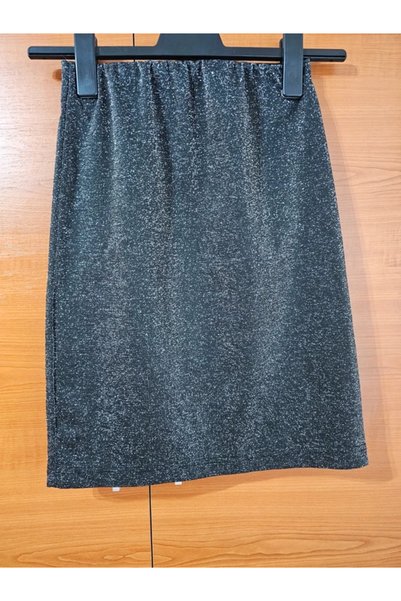 OSM Fustă mini Blind Date cu sclipici argintiu / lurex, mărimea S (36)
