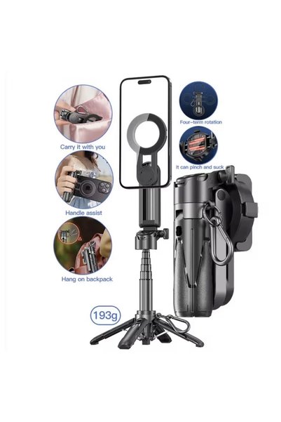 OEM Selfie stick 3-în-1 cu trepied, suport magnetic compatibil MagSafe și iPh...