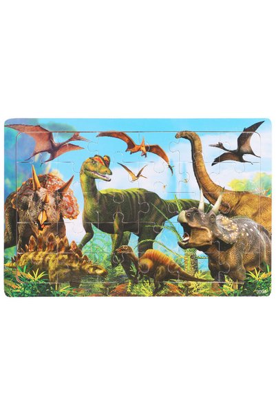 Choice 3006-ZhuLuoJi 30 Pieces Wooden Jigsaw Puzzle Kids Cartoon Animal Vehic...