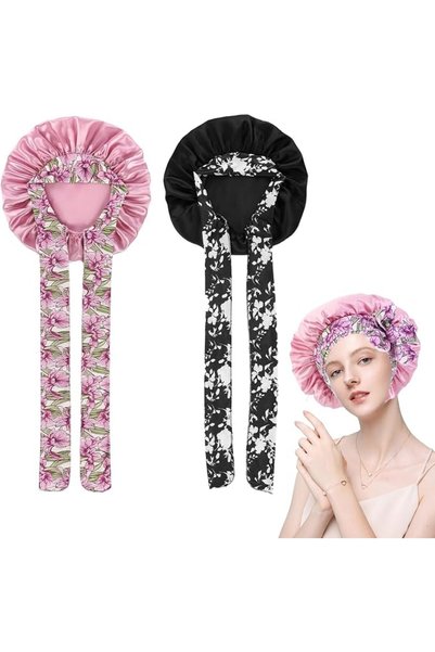 NALACAL Satin Bonnet Hair, 2-Pack Silk Bonnet, Hair Bonnet For Bath And Sleep...