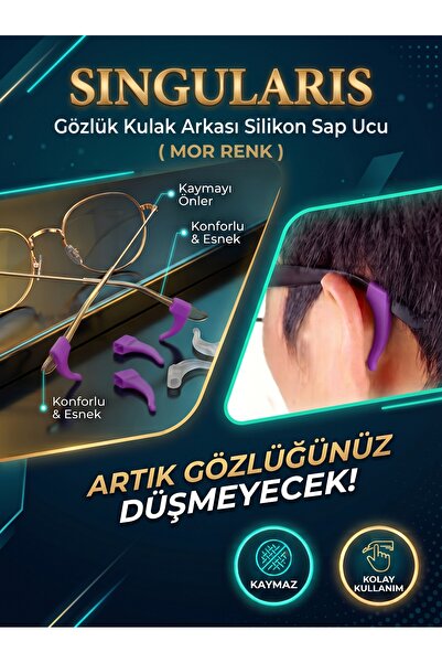 Singularis Kulak Arkası Silikon Gözlük Sap Ucu Kaymaz/kaydırmaz Gözlük Aparatı