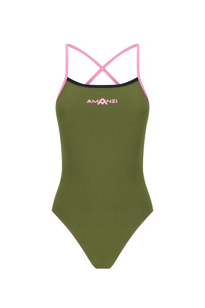 Amanzi Girl's Training Swimsuit Tie Back Desert Blush