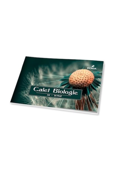 Ecada Set de 8 caiete de biologie A4, 24 de foi, copertă multicoloră