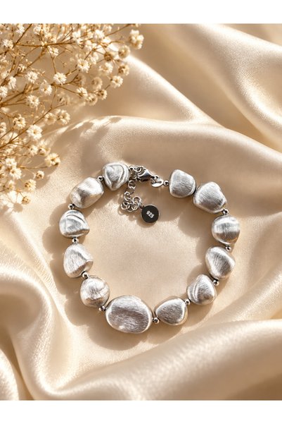 Yakamoz Atelier 925 Ayar Gümüş Kayaç Bileklik
