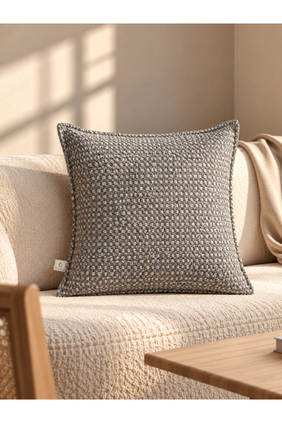 needle home textile .decoration غطاء وسادة تيسا باللون الرمادي (45x45)