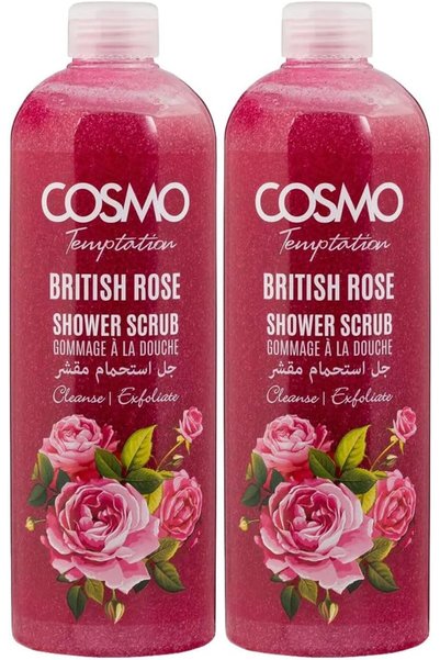 CD Cosmo Designs Cosmo Skin Care Temptation British Rose Shower Scrub Pack Of...