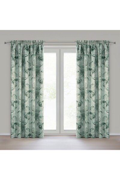 Eurofirany Draperie dimout Eurofirany, imprimeu frunze exotice, 140x270cm, verde