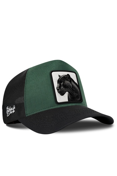 BlackBörk Panter Logo Cordura Black-Petrol Green Trucker Hat