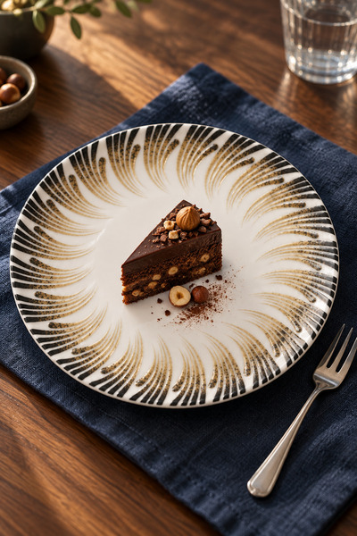 Heda Porselen Loop 6-Piece Porcelain Cake and Dessert Set