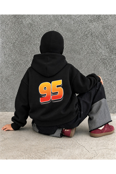 Touz Moda Kar Maskeli Balaclava Cartoon Baskılı Ninja Çocuk Hoodie Sweatshirt