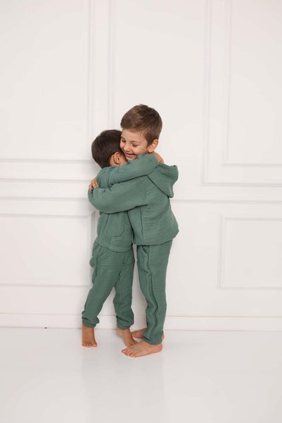 Cuckoo Cotton Nora 4 Layer Muslin Hooded Children's Set