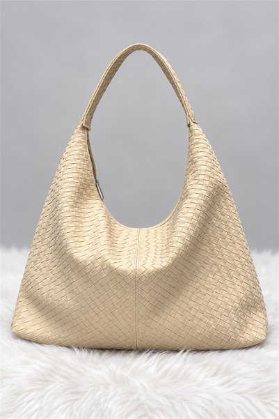 Generic Brand Women's Knitted Patterned Shoulder Bag Zippered Single Handle H...