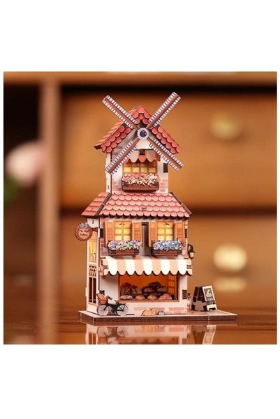 Generic Brand Puzzle 3D, Mini Cotor de carte, Book Nook Mill Bak