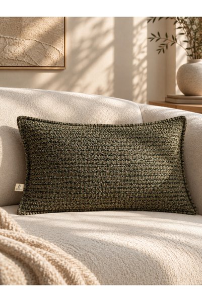 needle home textile .decoration Tessa Khaki Throw Pillow Cover (30X50)