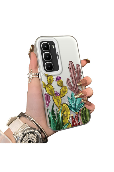 ucuc Infinix Hot 60I Compatible Acrylic Hard Back Panel with Silicone Edges C...